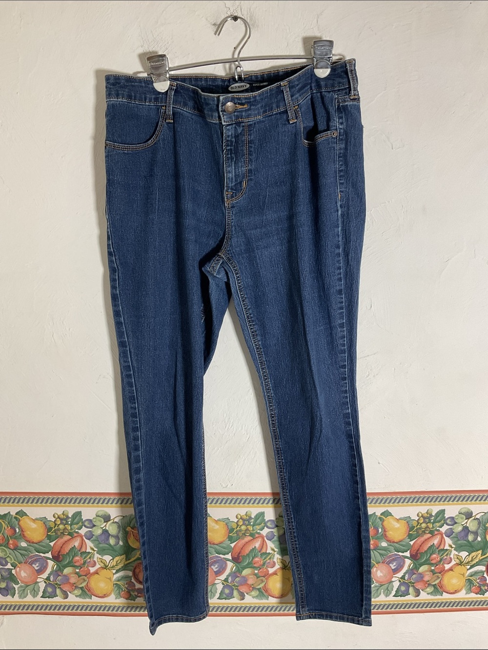 Old Navy Super Skinny Blue Jeans Size 12 Dark Wash Stretch